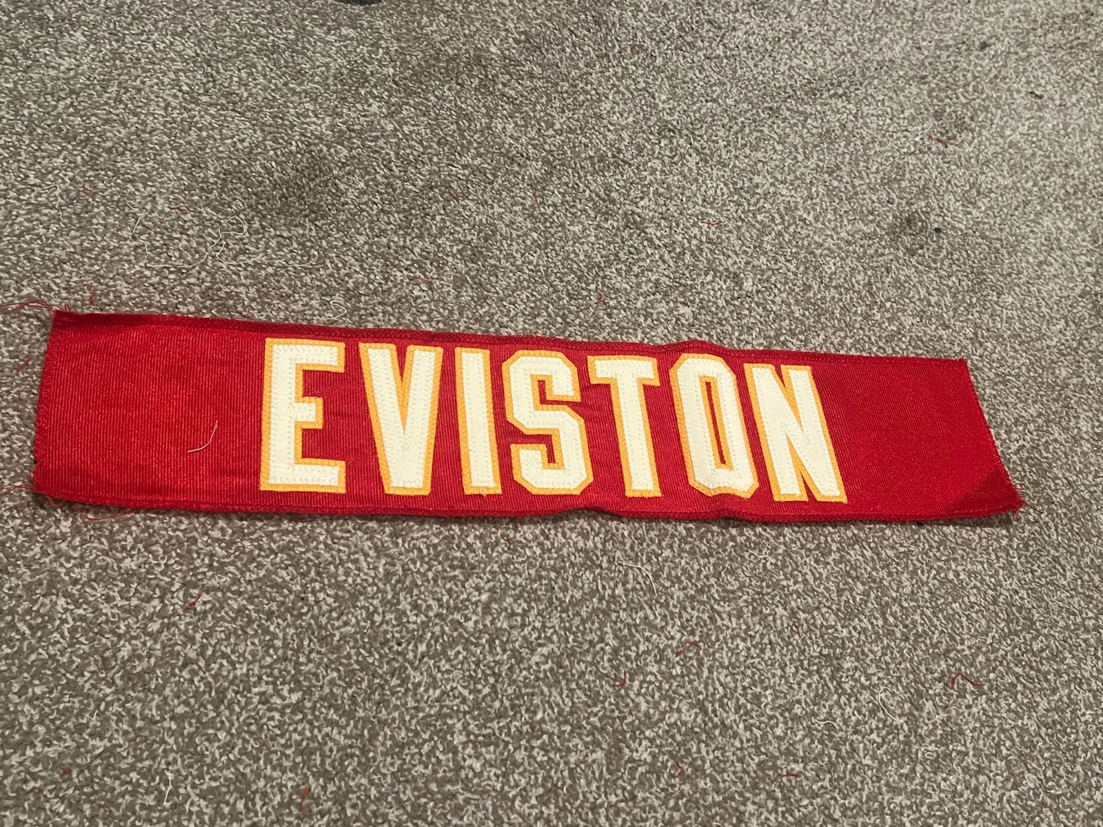 KANSAS CITY CHIEFS GAME USED ? TEAM ISSUED JERSEY NAMEPLATE EDDIE EVISTON