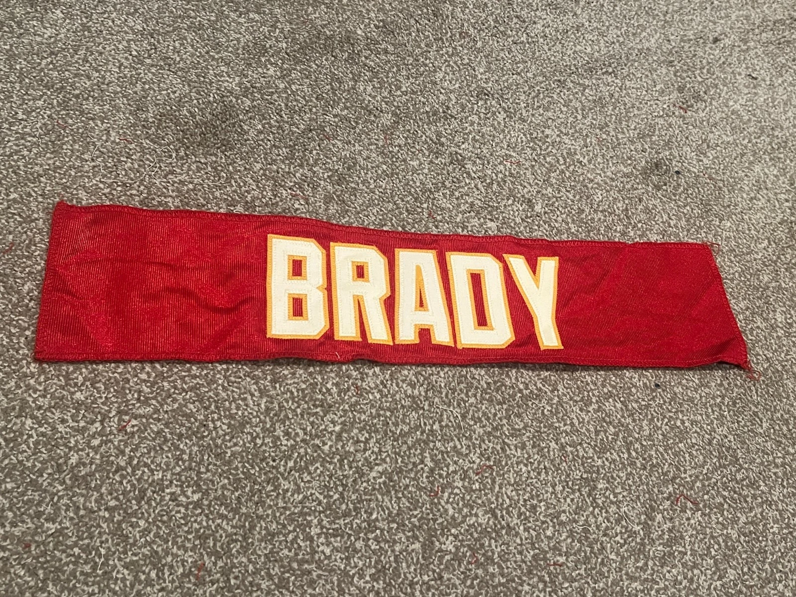 KANSAS CITY CHIEFS GAME USED ? TEAM ISSUED JERSEY NAMEPLATE FOOTBALL BRADY