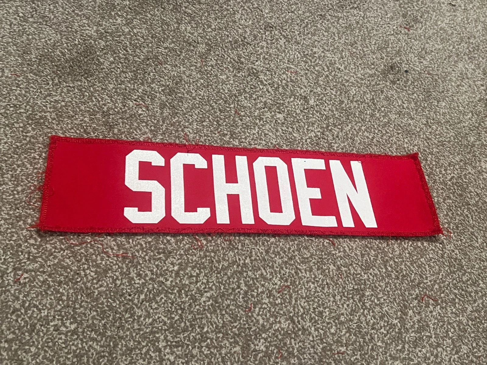 KANSAS CITY CHIEFS GAME USED ? TEAM ISSUED JERSEY NAMEPLATE DALTON SCHOEN KSU