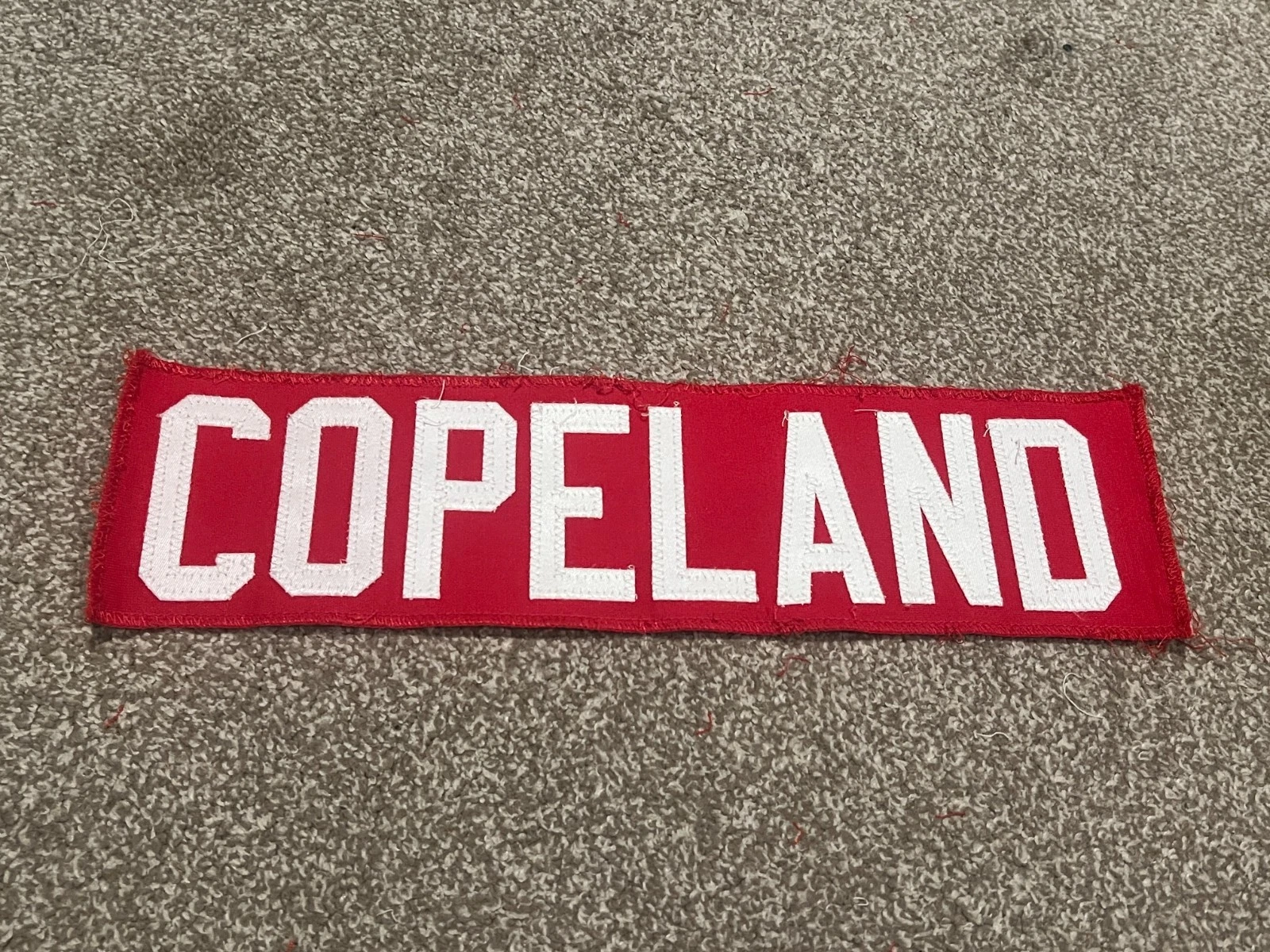 KANSAS CITY CHIEFS GAME USED ? TEAM ISSUED JERSEY NAMEPLATE JACOB COPELAND