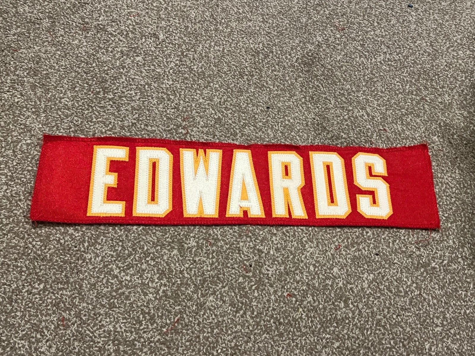 KANSAS CITY CHIEFS GAME USED ? ISSUED JERSEY NAMEPLATE MIKE EDWARDS KENTUCKY