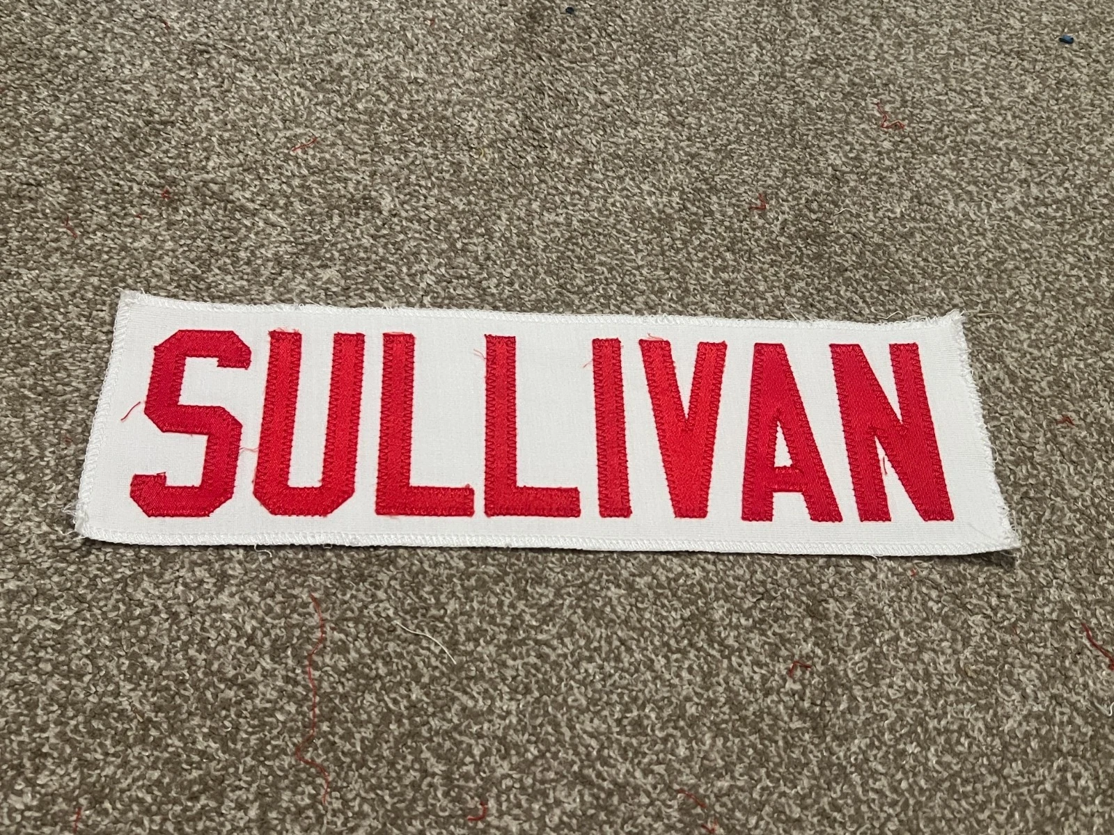 KANSAS CITY CHIEFS GAME USED ? ISSUED JERSEY NAMEPLATE NFL FOOTBALL SULLIVAN