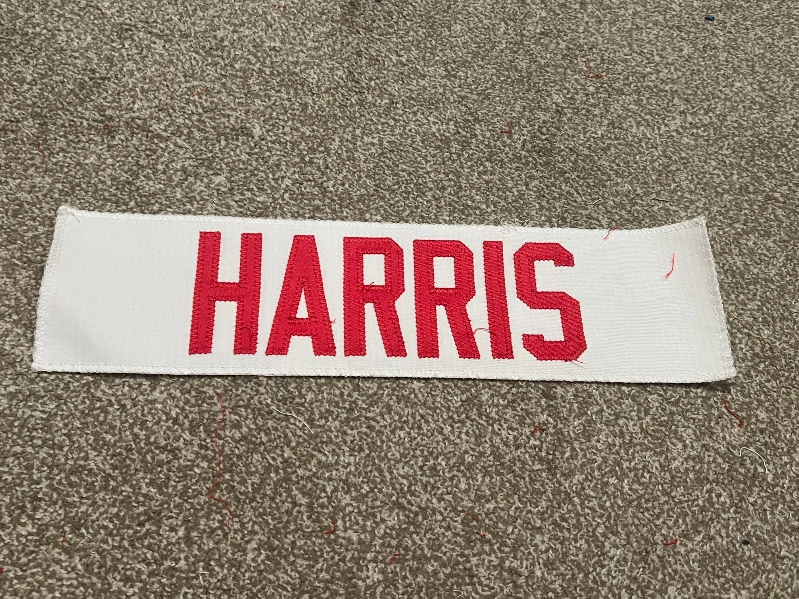 KANSAS CITY CHIEFS GAME USED ? ISSUED JERSEY NAMEPLATE NFL FOOTBALL HARRIS