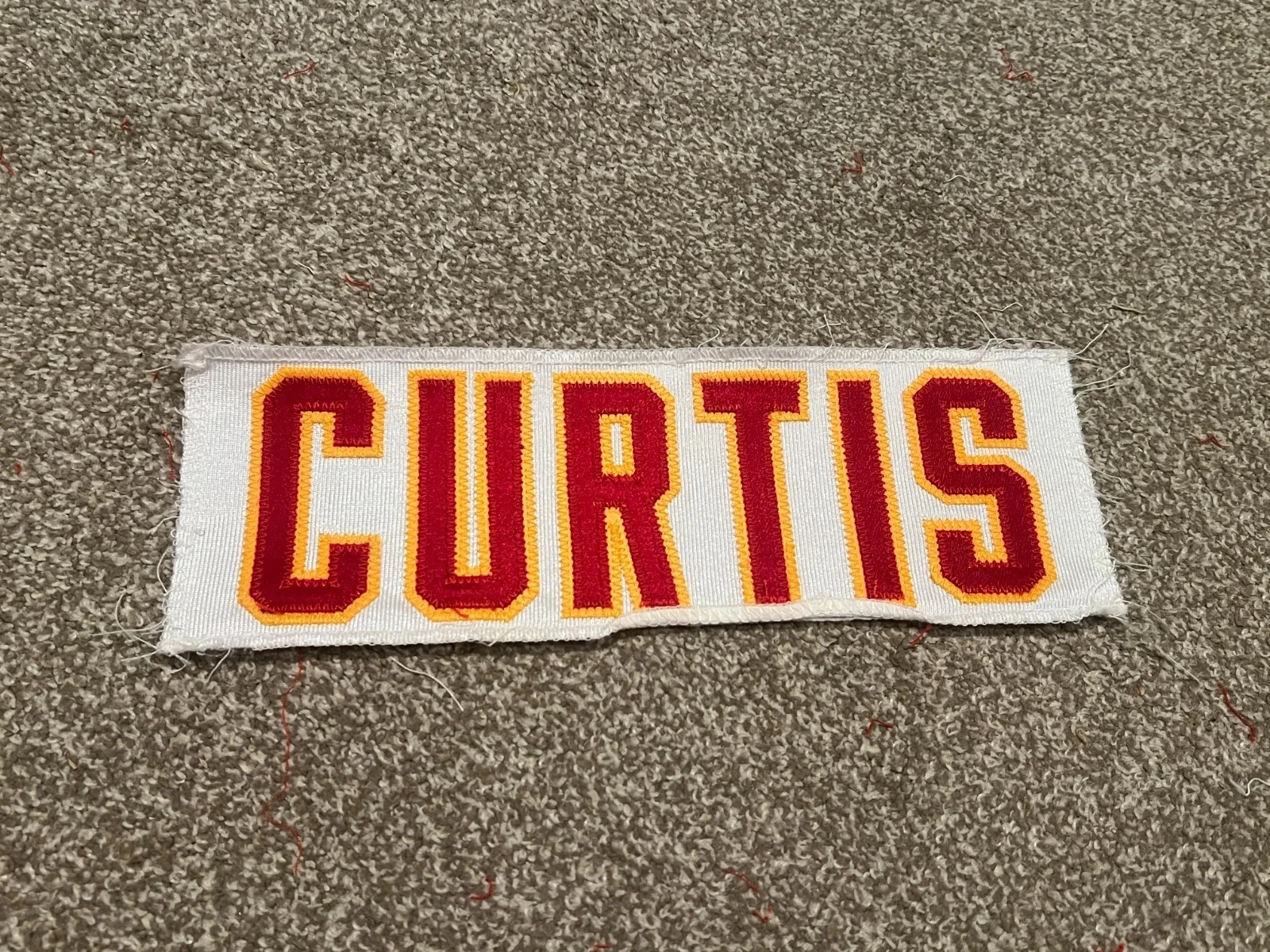KANSAS CITY CHIEFS GAME USED ? ISSUED JERSEY NAMEPLATE NFL KEVIN CURTIS UTAH ST.