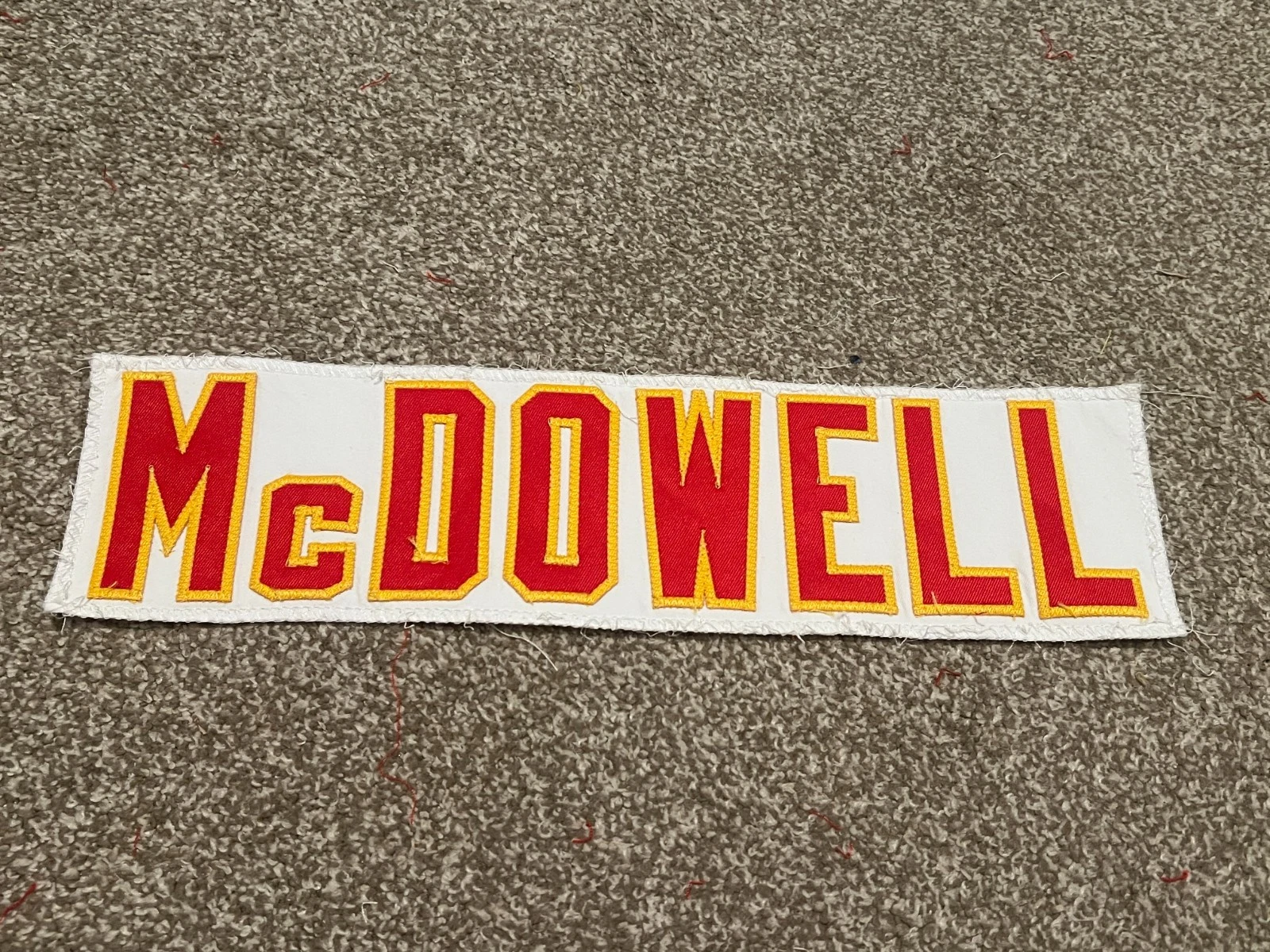 KANSAS CITY CHIEFS GAME USED ? ISSUED JERSEY NAMEPLATE NFL FOOTBALL MCDOWELL