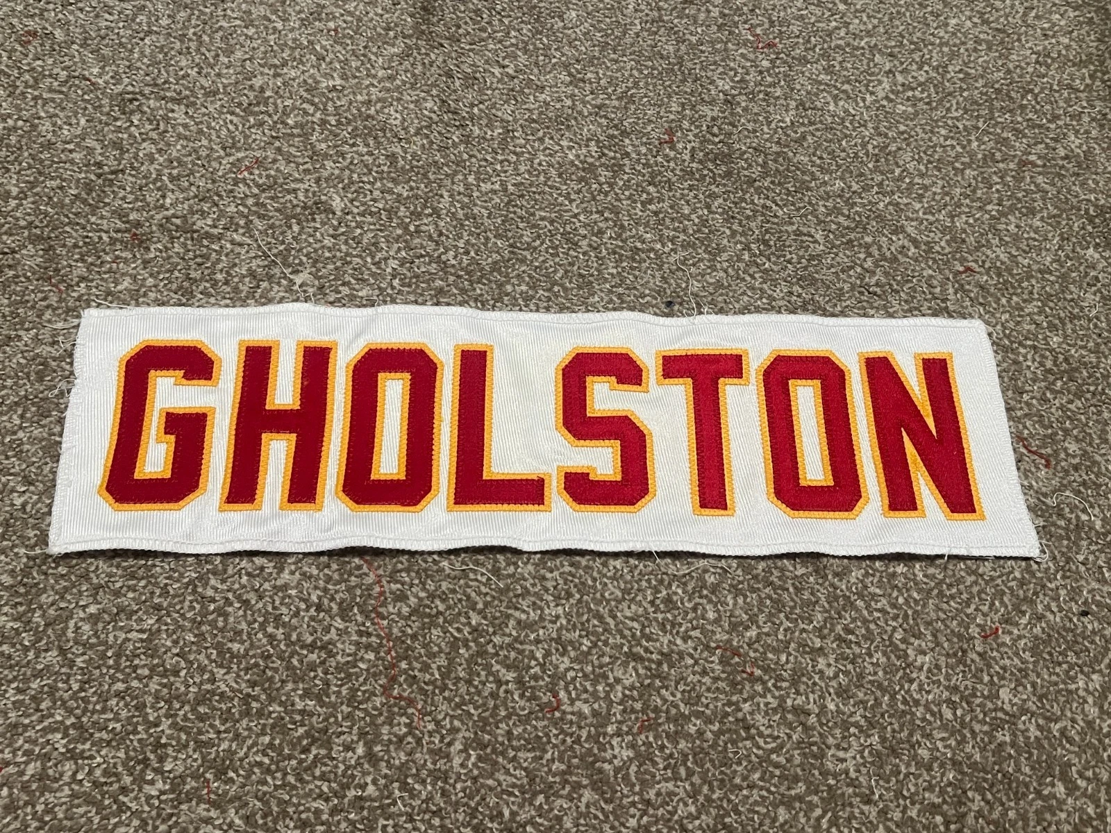 KANSAS CITY CHIEFS GAME USED ? ISSUED JERSEY NAMEPLATE NFL GHOLSTON