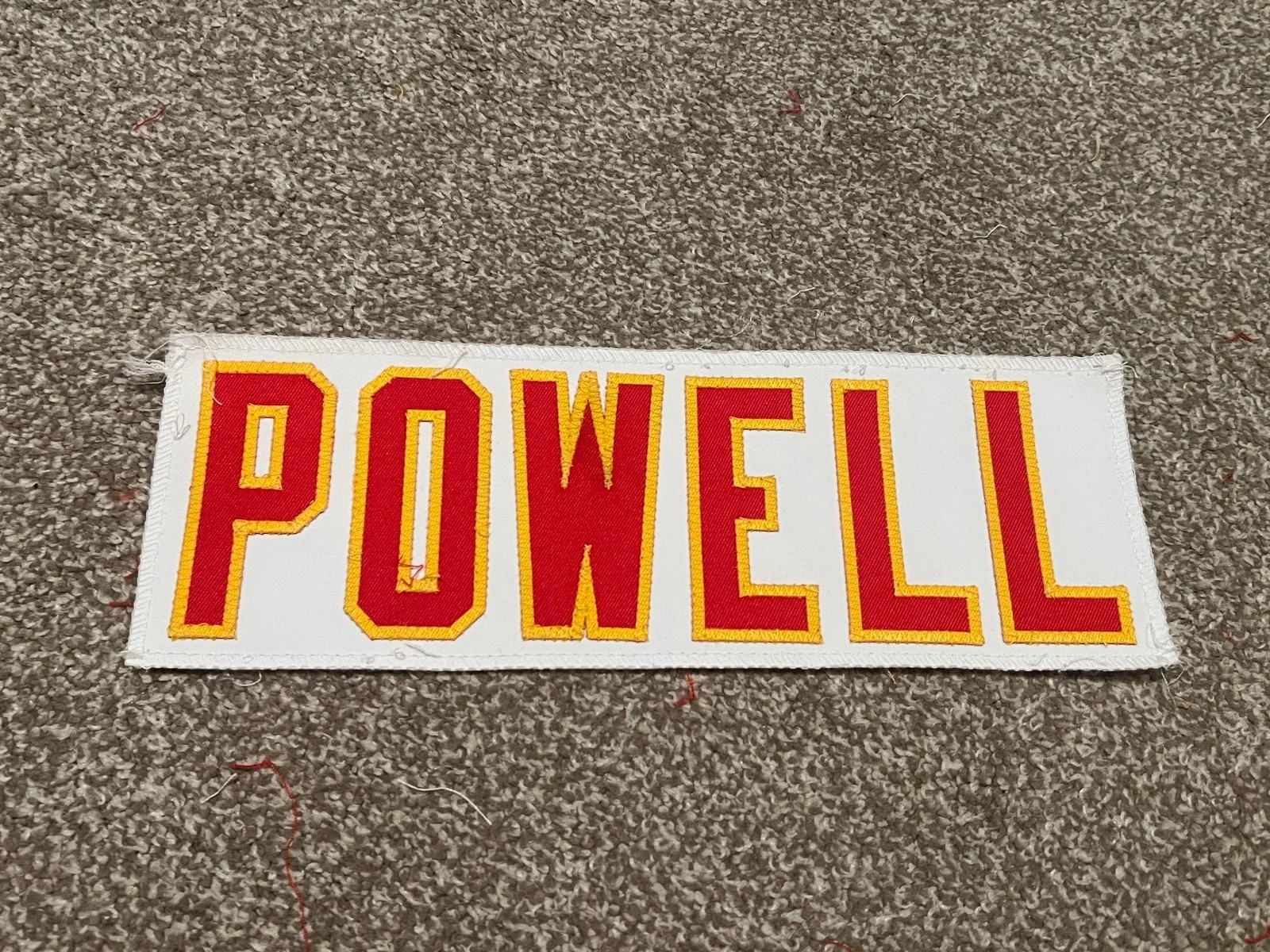 KANSAS CITY CHIEFS GAME USED ? ISSUED JERSEY NAMEPLATE NFL CORNELL POWELL