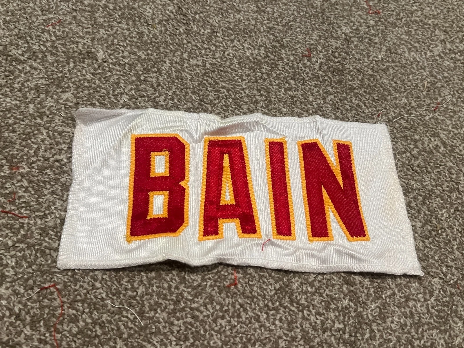 KANSAS CITY CHIEFS GAME USED ? ISSUED JERSEY NAMEPLATE NFL FOOTBALL BAIN