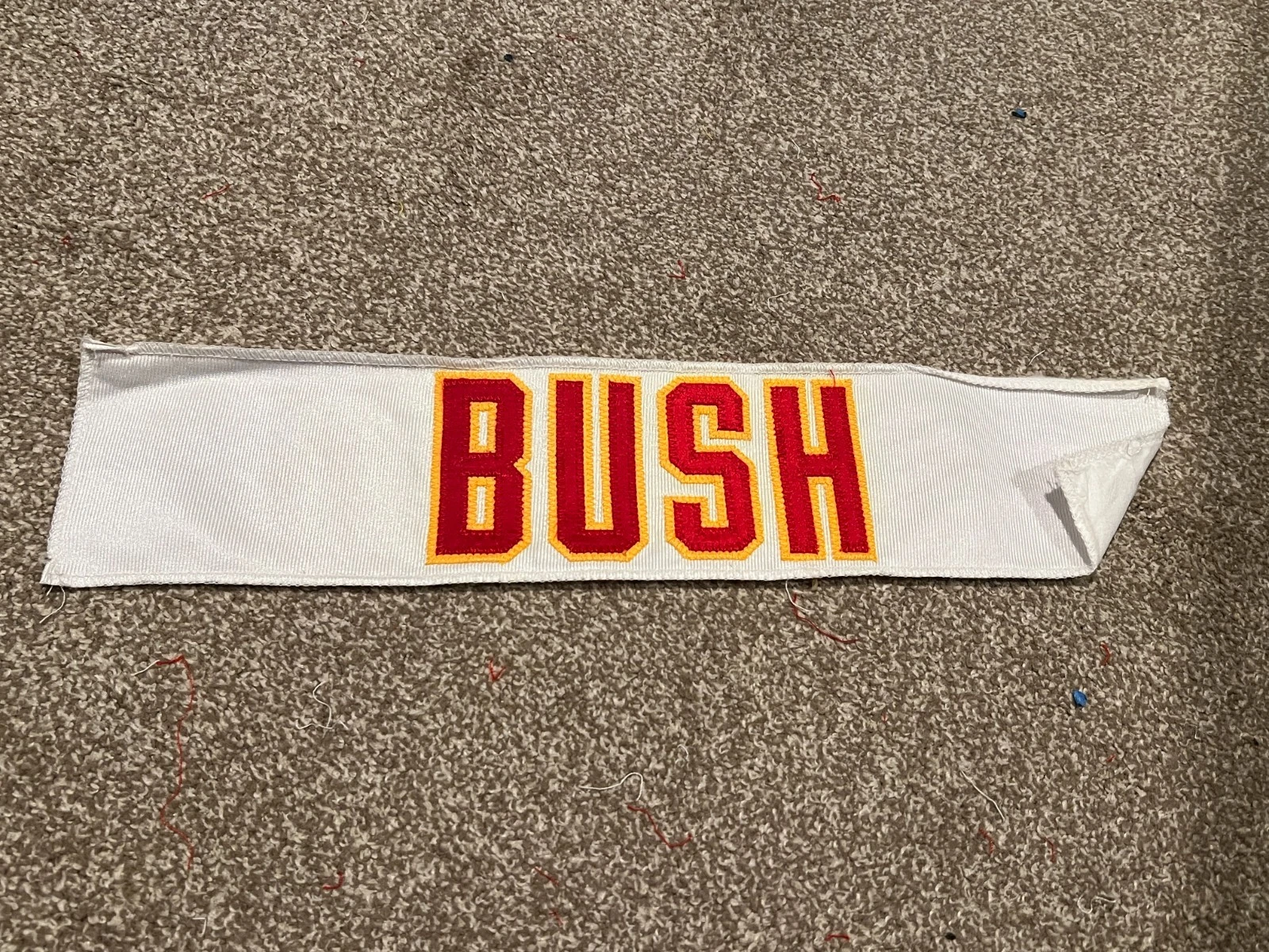 KANSAS CITY CHIEFS GAME USED ? ISSUED JERSEY NAMEPLATE NFL FOOTBALL LEWIS BUSH