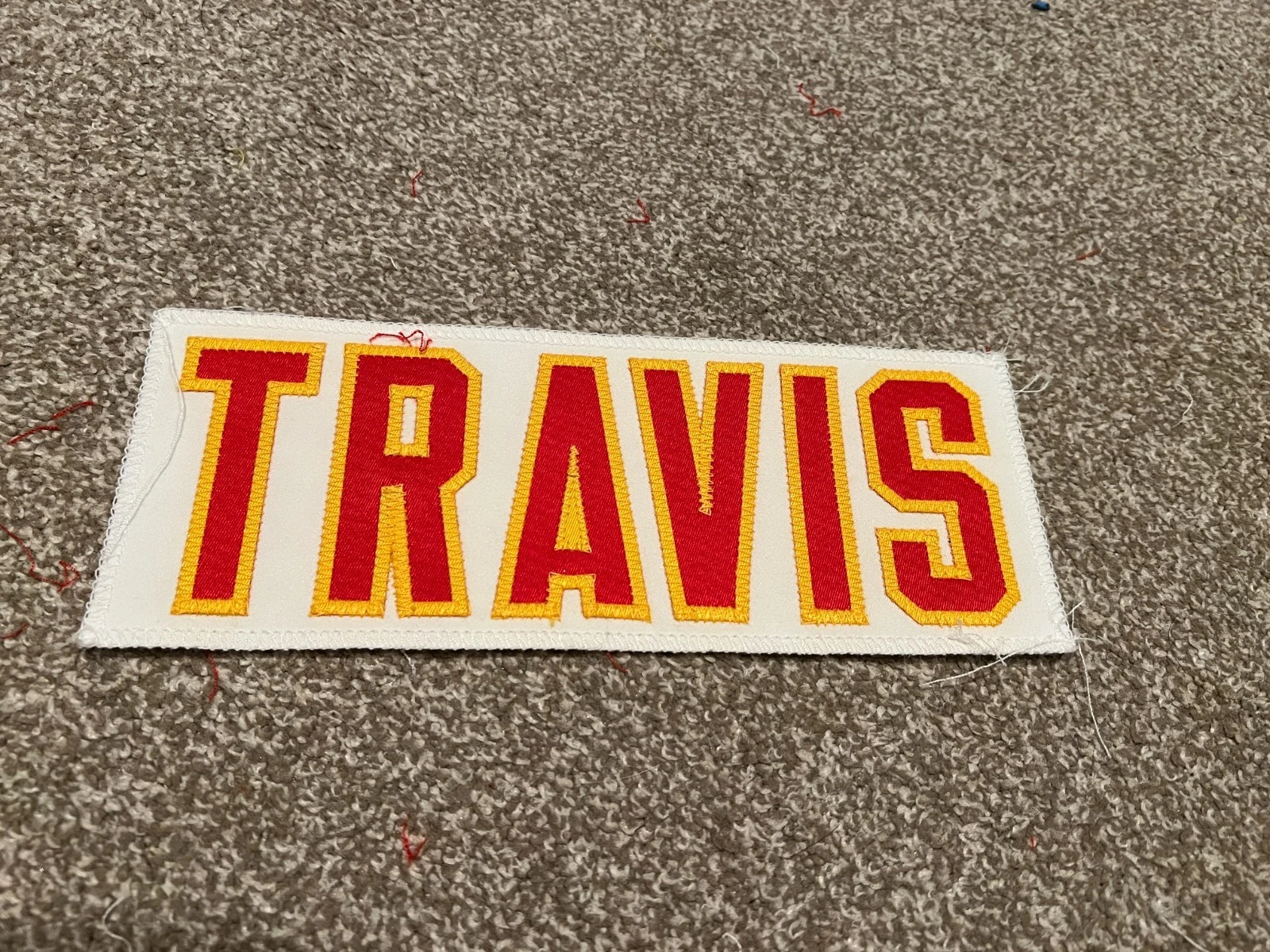KANSAS CITY CHIEFS GAME USED ? ISSUED JERSEY NAMEPLATE NFL FOOTBALL TRAVIS