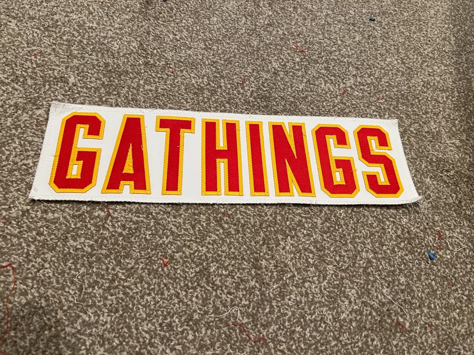 KANSAS CITY CHIEFS GAME USED ? ISSUED JERSEY NAMEPLATE NFL IZAIAH GATHINGS