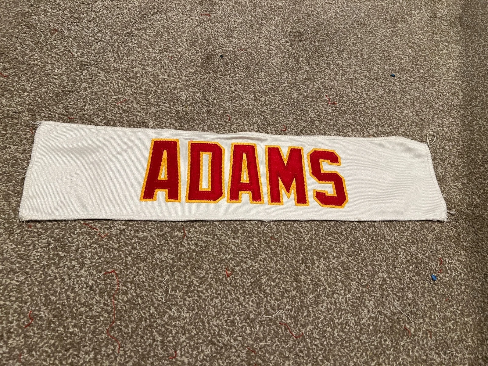 KANSAS CITY CHIEFS GAME USED ? ISSUED JERSEY NAMEPLATE NFL FOOTBALL ADAMS