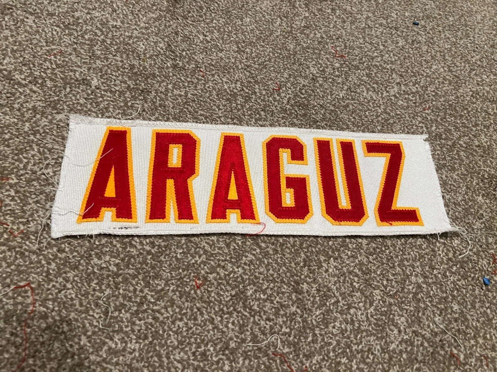 KANSAS CITY CHIEFS GAME USED ? ISSUED JERSEY NAMEPLATE NFL FOOTBALL LEO ARAGUZ