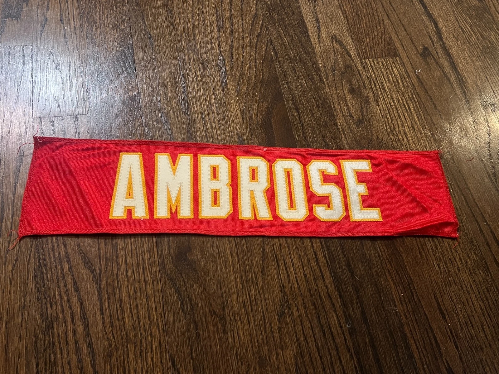 KANSAS CITY CHIEFS GAME USED ? TEAM ISSUED JERSEY NAMEPLATE ASHLEY AMBROSE