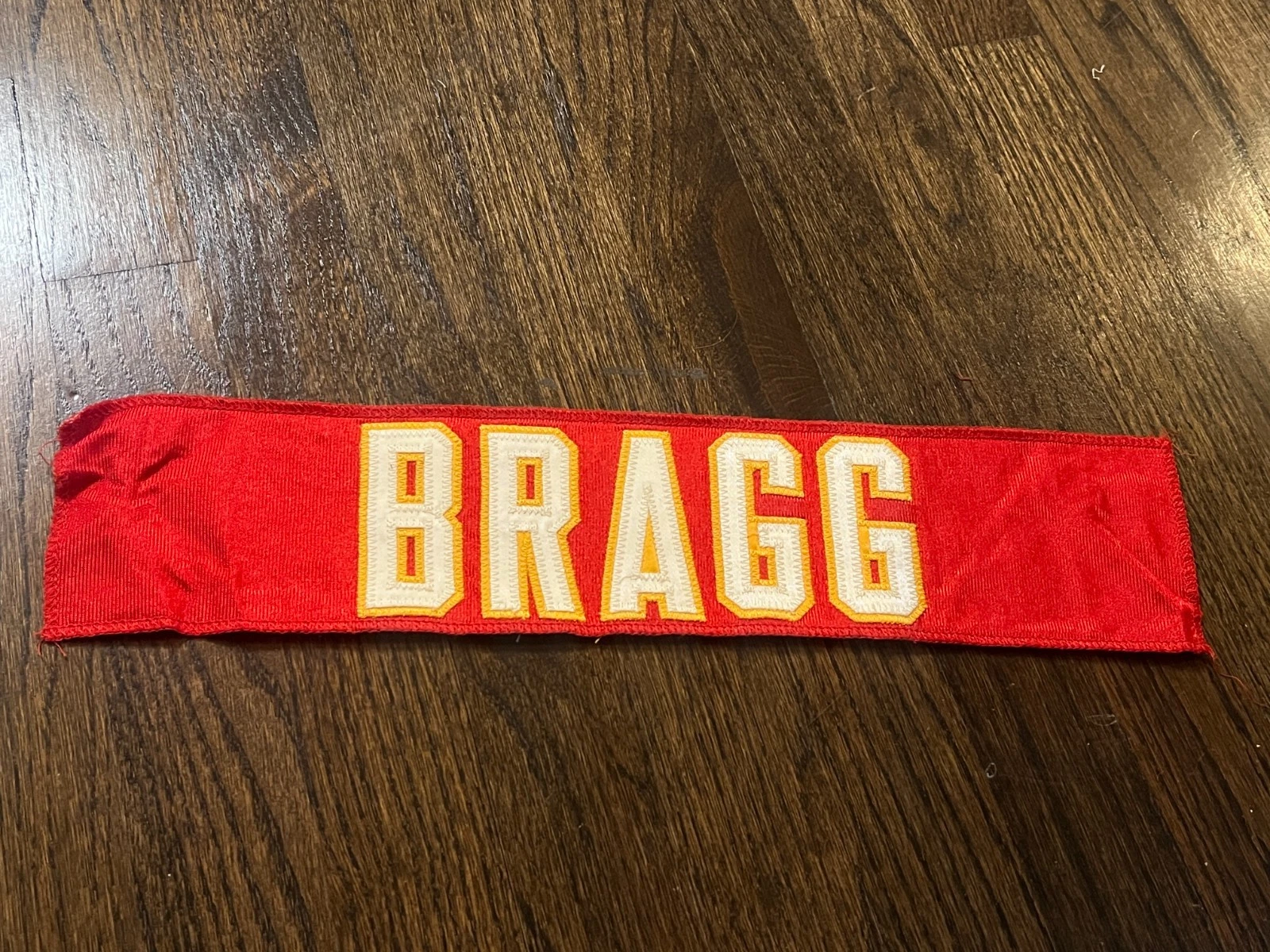 KANSAS CITY CHIEFS GAME USED ? TEAM ISSUED JERSEY NAMEPLATE MICHAEL BRAGG