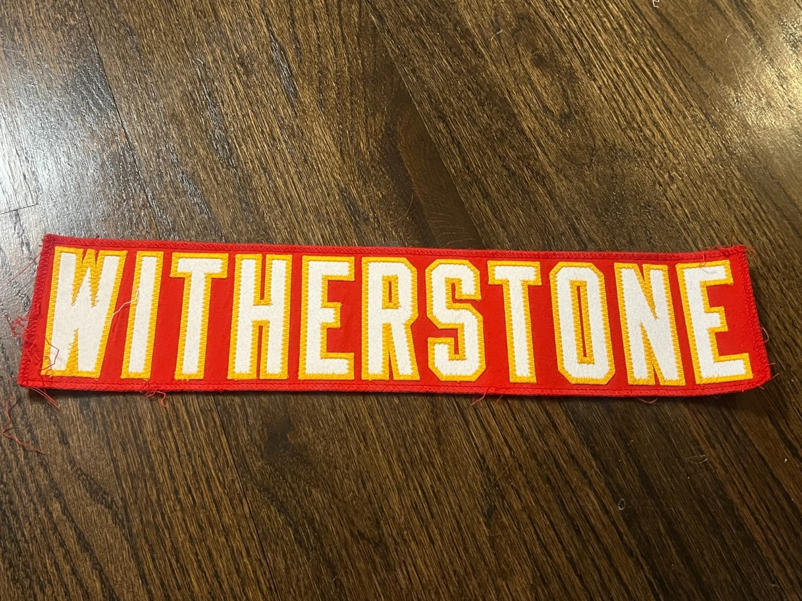 KANSAS CITY CHIEFS GAME USED ? TEAM ISSUED JERSEY NAMEPLATE ANTHONY WITHERSTONE