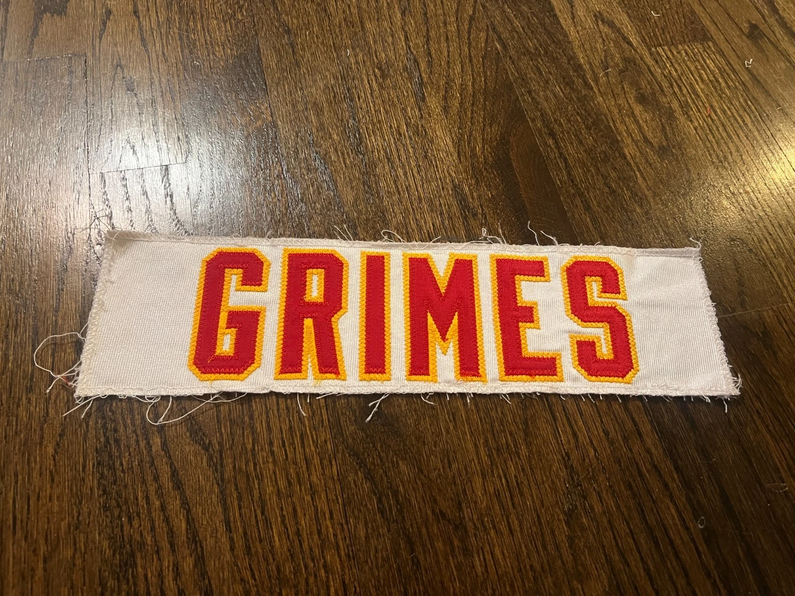 KANSAS CITY CHIEFS GAME USED ? ISSUED JERSEY NAMEPLATE DAVID GRIMES NOTRE DAME