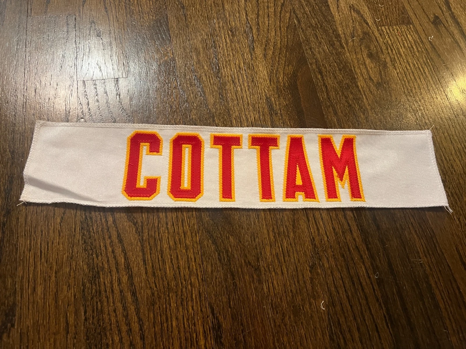 KANSAS CITY CHIEFS GAME USED ? ISSUED JERSEY NAMEPLATE NFL FOOTBALL BRAD COTTAM