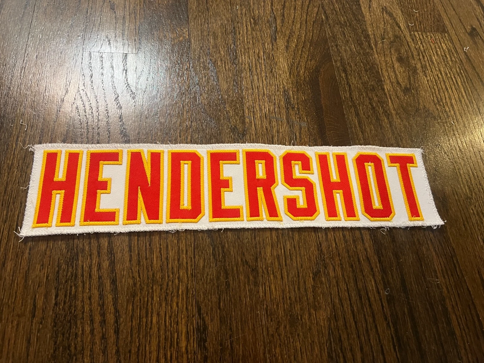 KANSAS CITY CHIEFS GAME USED ? ISSUED JERSEY NAMEPLATE NFL PEYTON HENDERSHOT IU