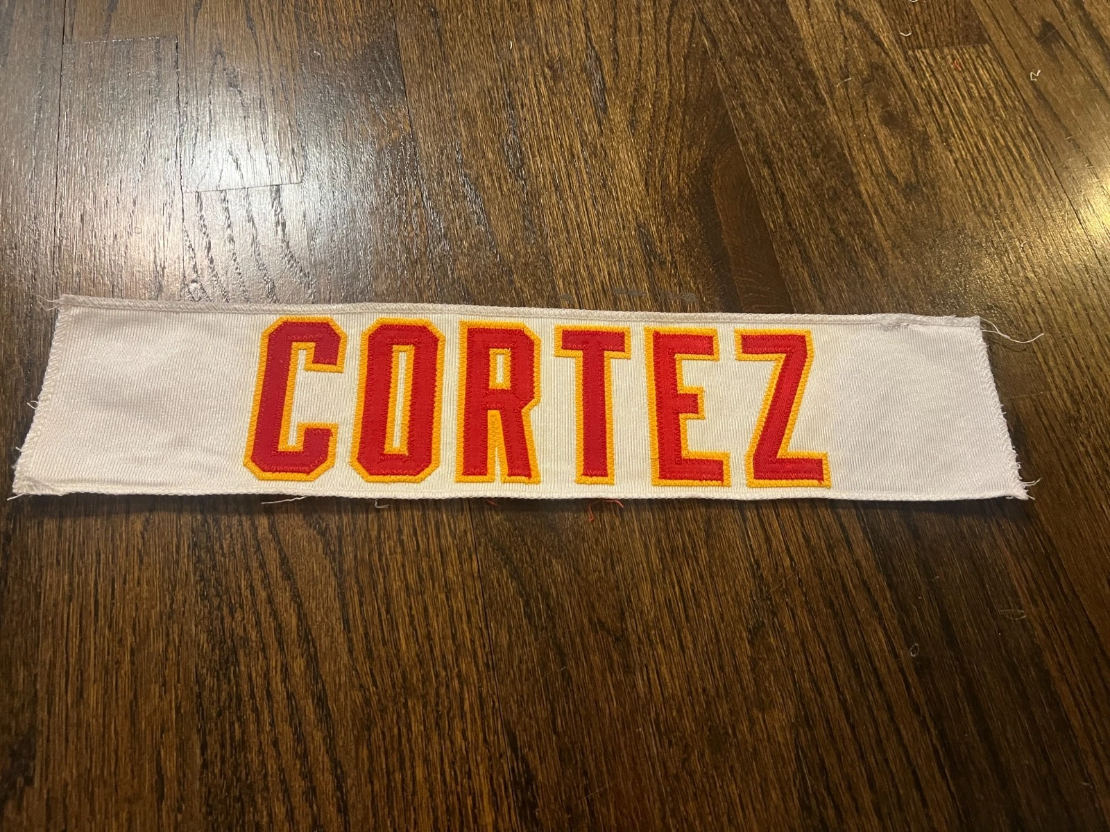 KANSAS CITY CHIEFS GAME USED ? ISSUED JERSEY NAMEPLATE NFL FOOTBALL CORTEZ