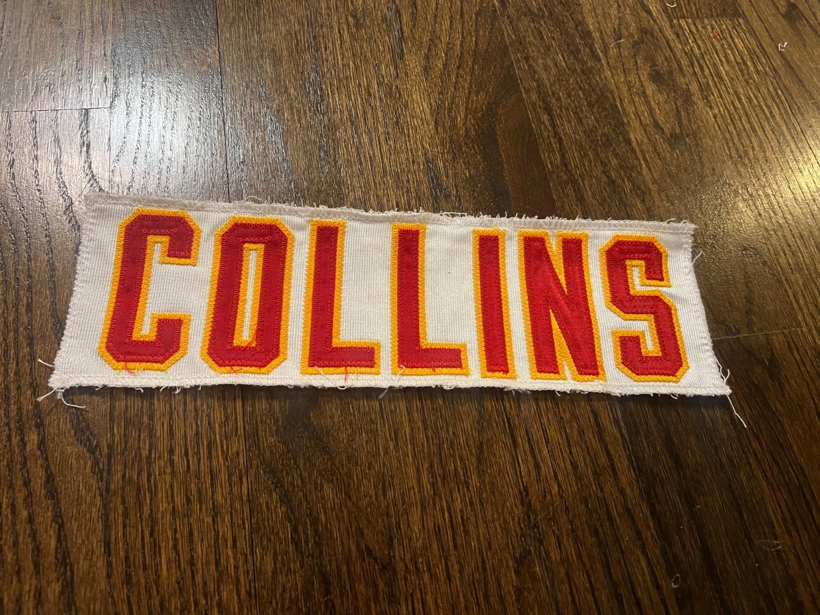 KANSAS CITY CHIEFS GAME USED ? ISSUED JERSEY NAMEPLATE NFL FOOTBALL COLLINS