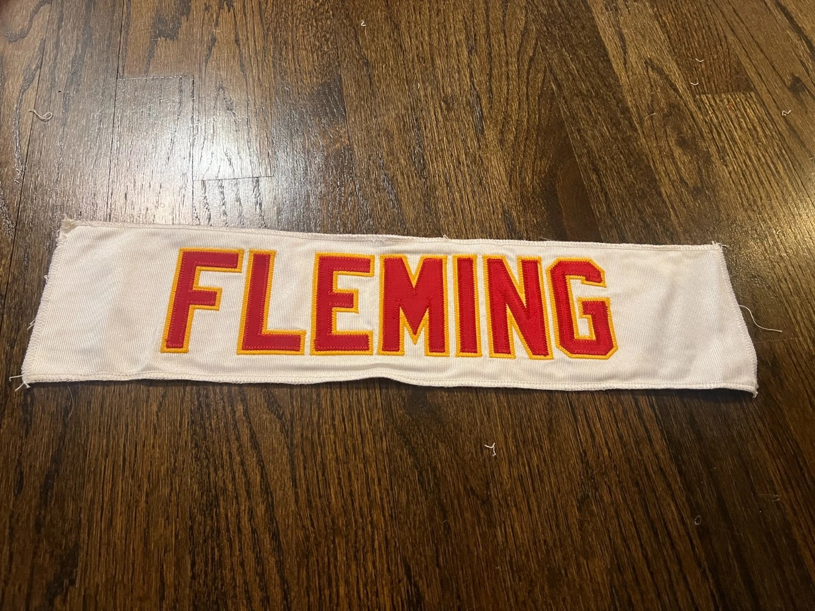 KANSAS CITY CHIEFS GAME USED ? ISSUED JERSEY NAMEPLATE NFL FOOTBALL FLEMING