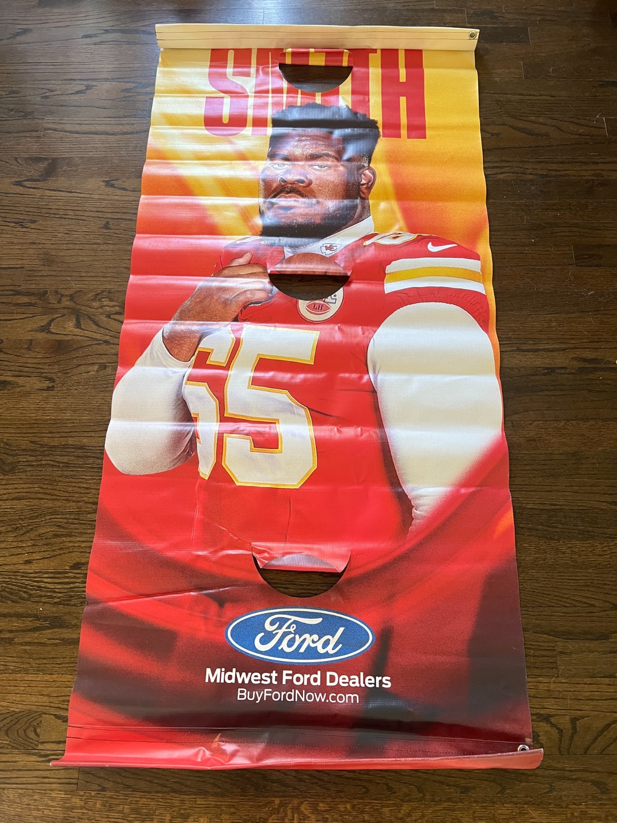 TREY SMITH / JUSTIN REID KANSAS CITY CHIEFS STREET FOOTBALL STADIUM BANNER