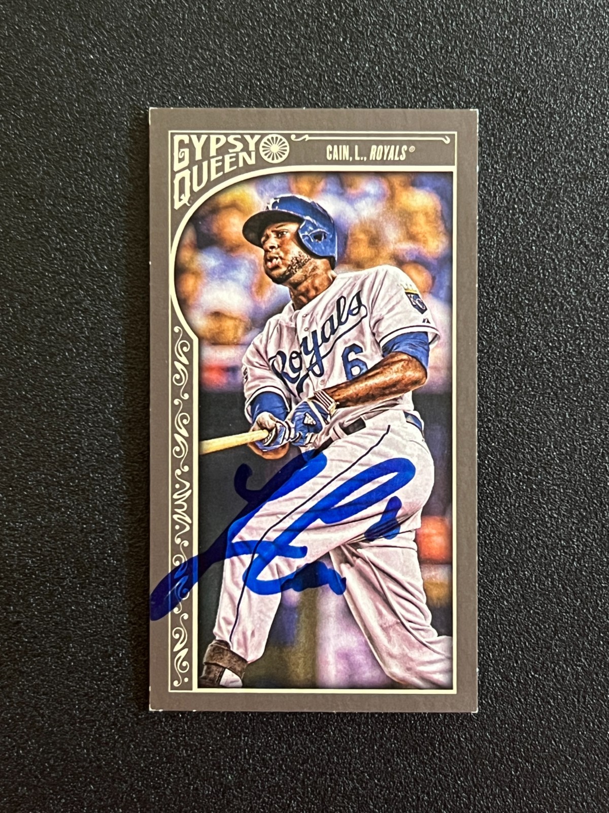 Signed Baseball Card Auto Lorenzo Cain 2015 Topps Gypsy Queen Mini 161 KC Royals