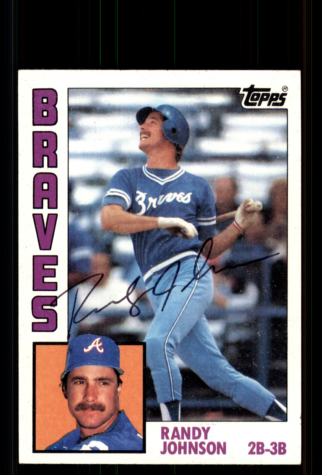 Signed Baseball Card Auto Randy Johnson 1984 Topps #289 Atlanta Braves