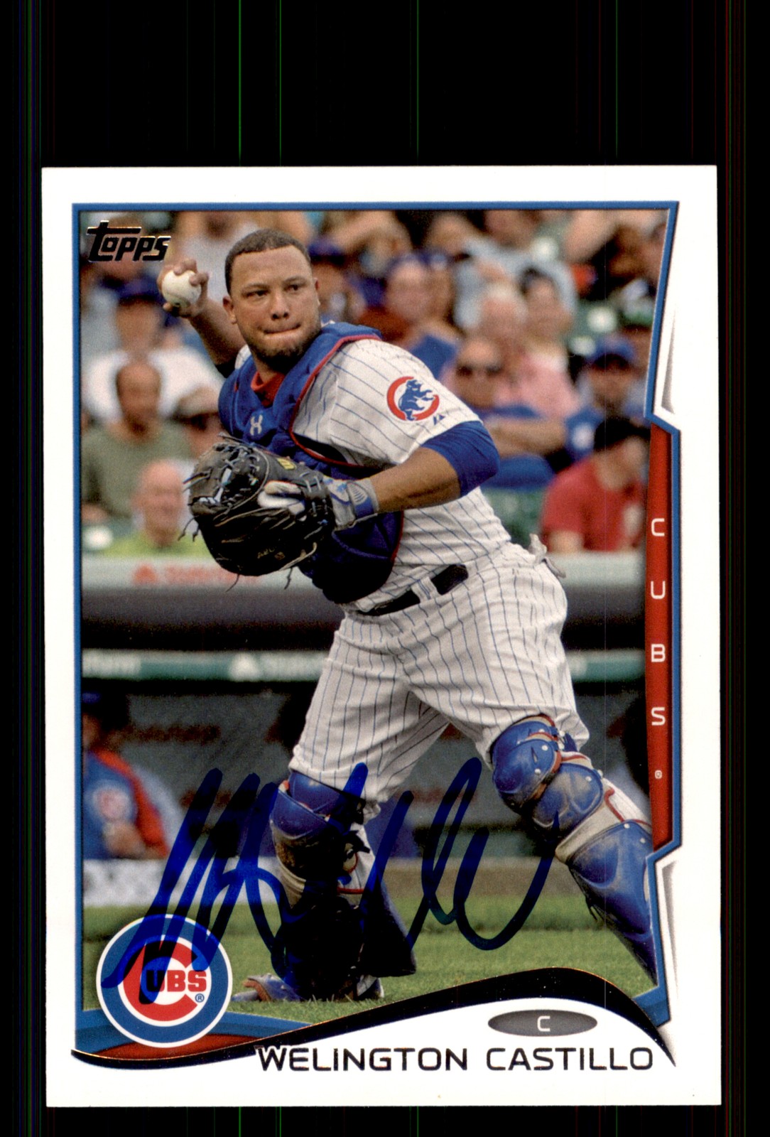 Signed Baseball Card Auto Welington Castillo 2014 Topps #561 Chicago Cubs