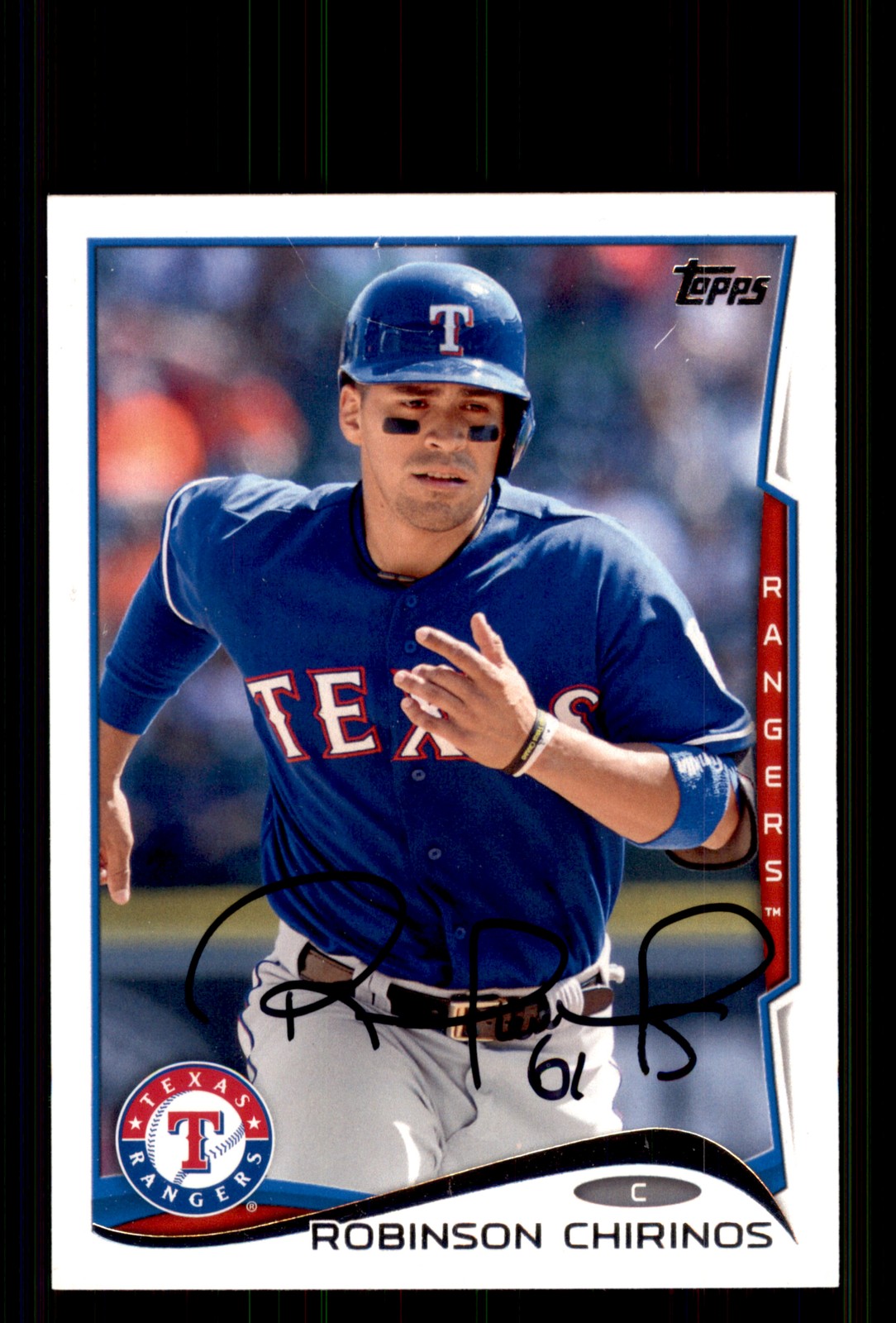 Signed Baseball Card Auto Robinson Chirinos 2014 Topps Update #US-193 *Scratches