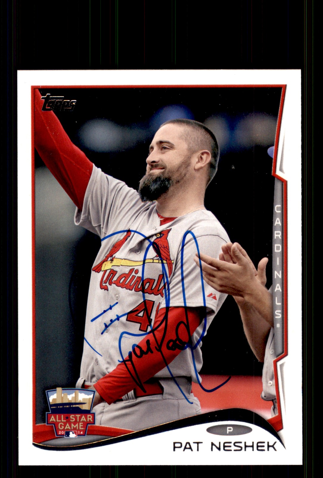 Signed Baseball Card Auto Pat Neshek 2014 Topps Update #US-192 Cardinals