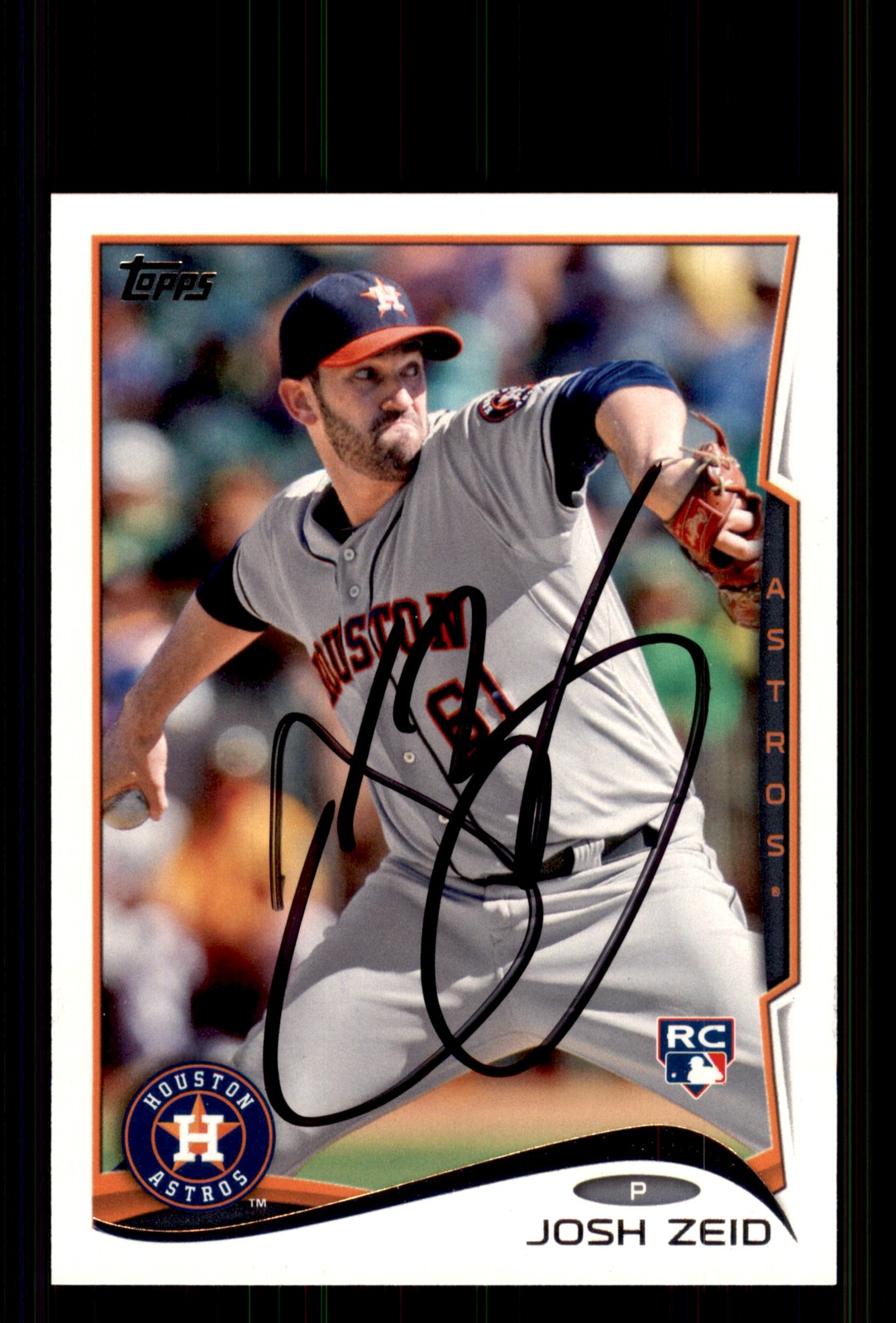 Signed Baseball Card Auto Josh Zeid 2014 Topps #542 Houston Astros