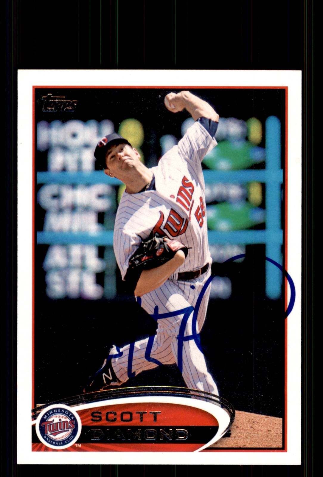 Signed Baseball Card Auto Scott Diamond 2012 Topps Update #US163 Twins