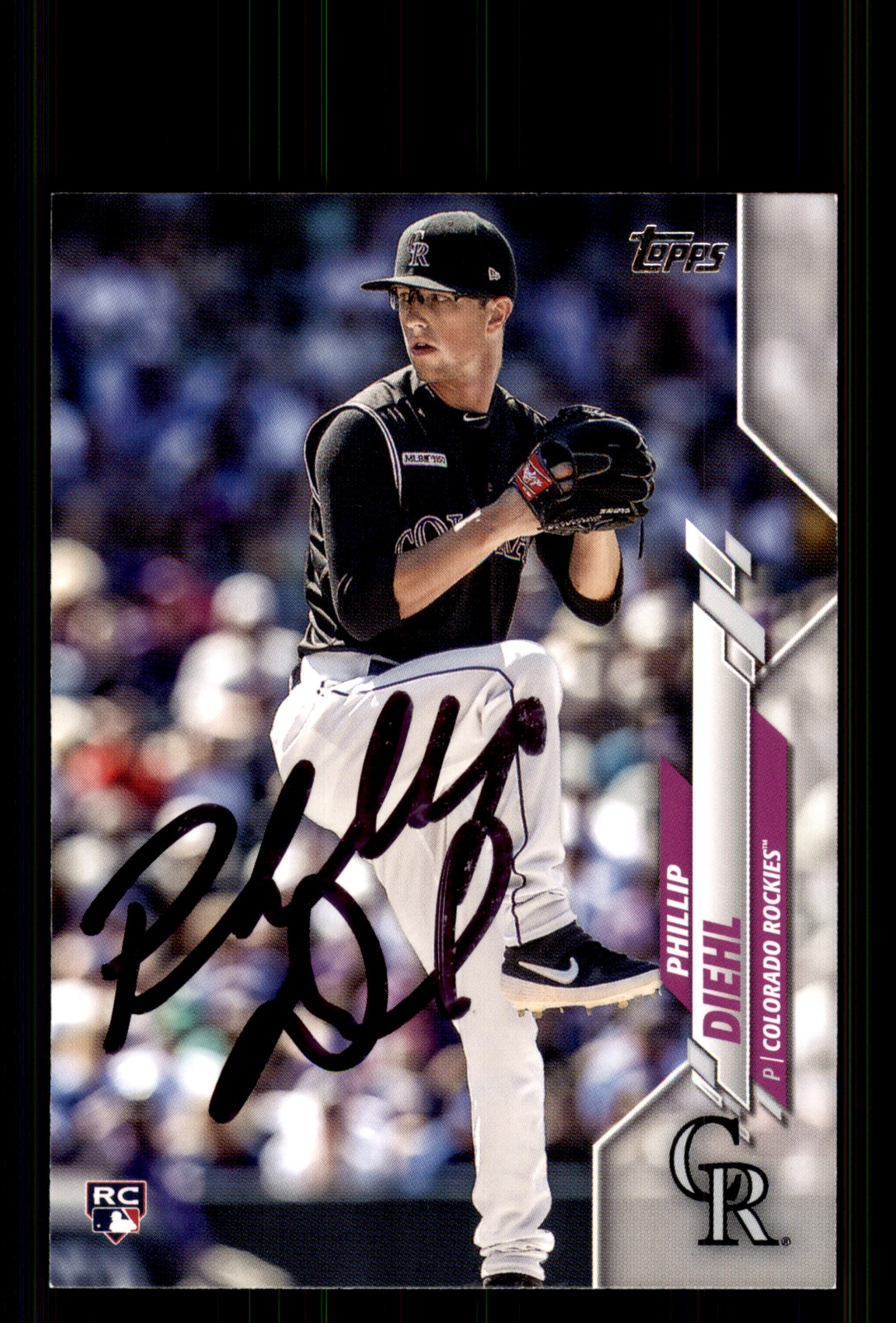 Signed Baseball Card Auto Phillip Diehl 2020 Topps Update #U-16 Colorado Rockies