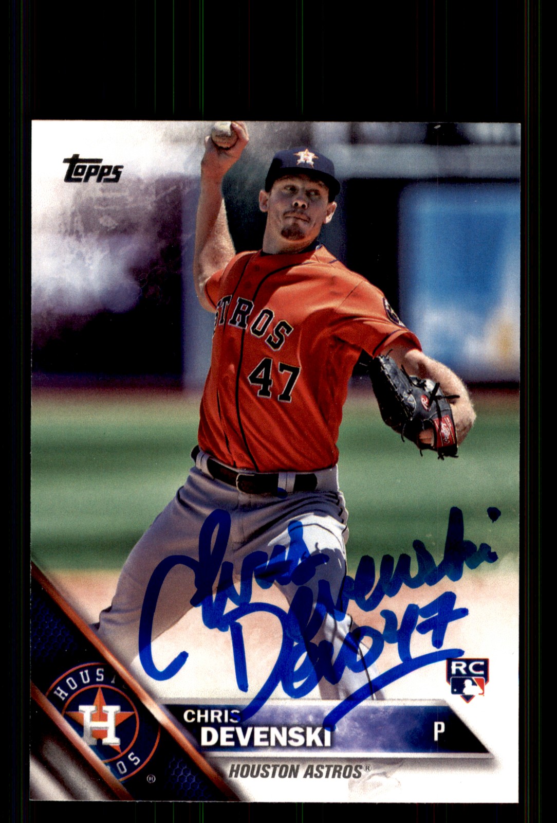 Signed Baseball Card Auto Chris Devenski 2016 Topps Update #US270 Houston Astros