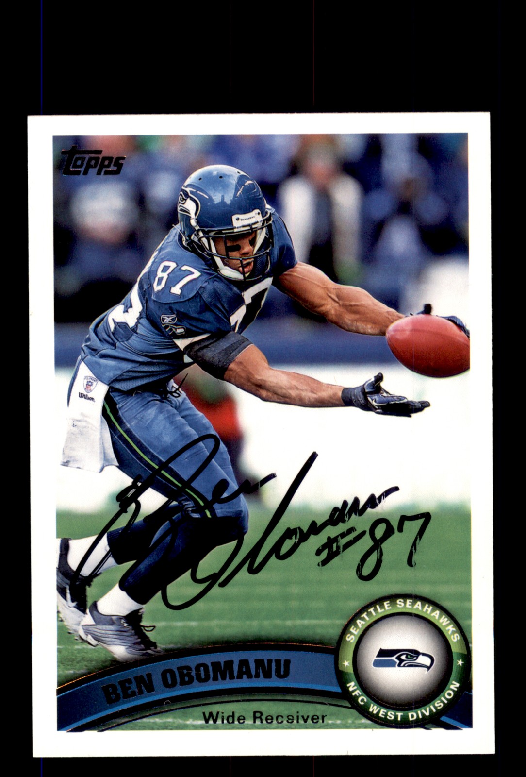 Signed Football Card Auto Ben Obomanu 2011 Topps #278 Seattle Seahawks
