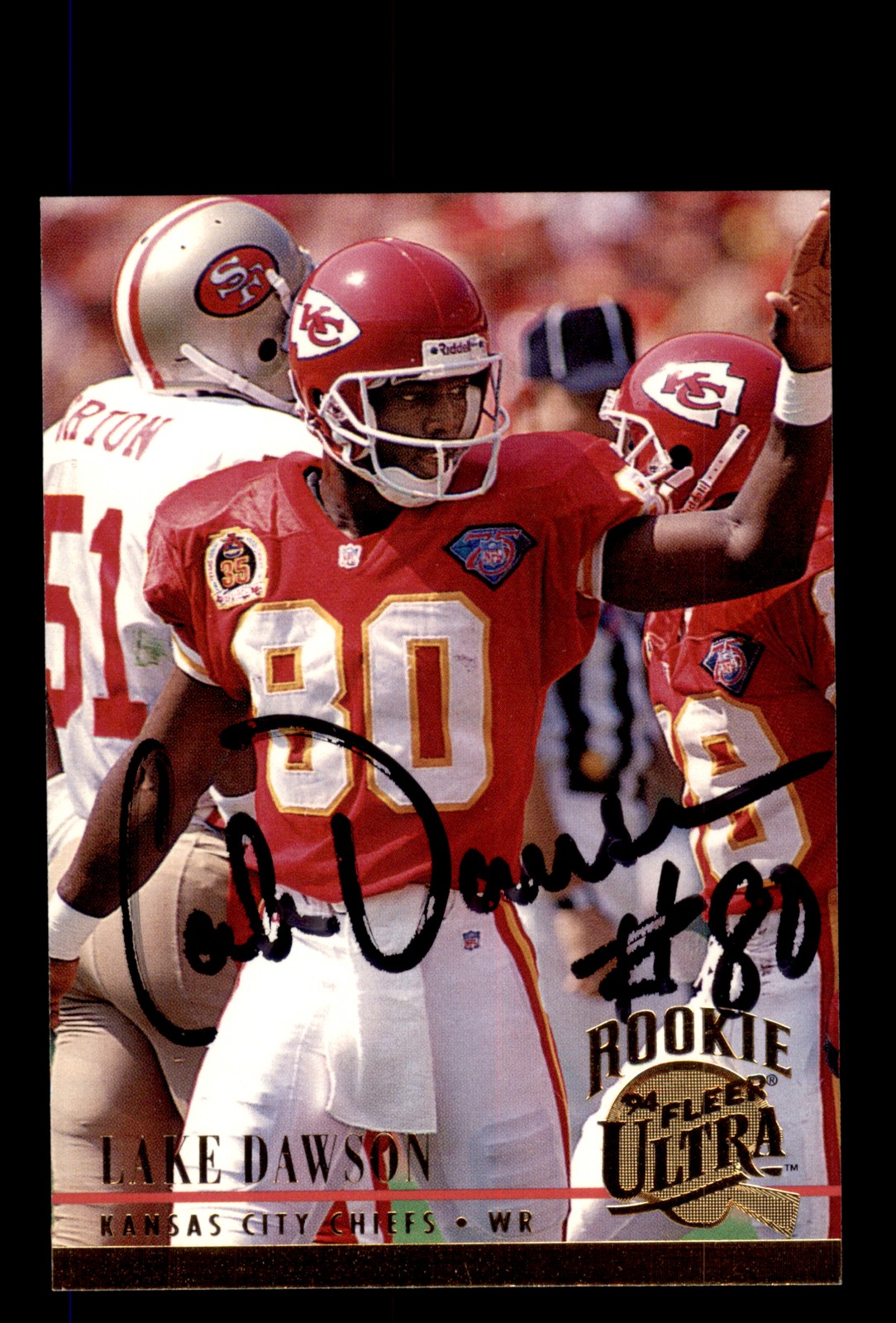 Signed Football Card Auto Lake Dawson 1994 Ultra #415 Kansas City Chiefs