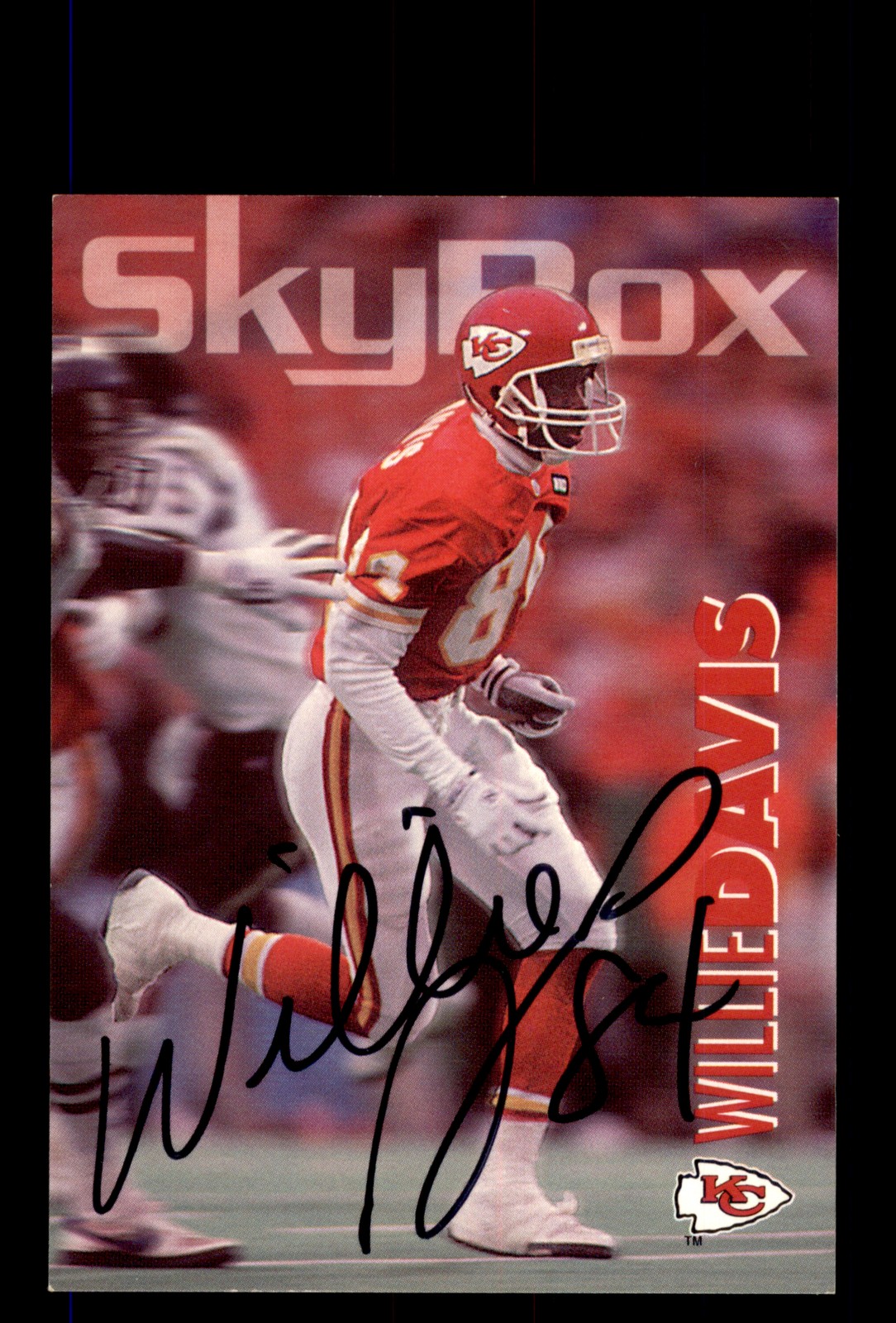 Signed Football Card Auto Willie Davis 1993 SkyBox Impact #147 Chiefs