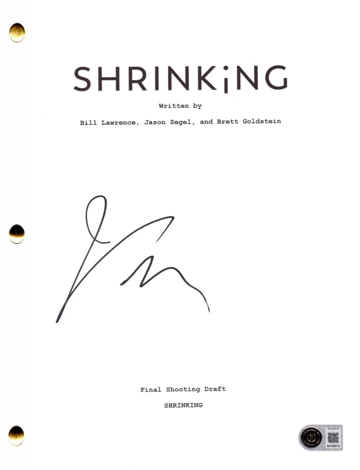 Jason Segel Signed Shrinking Pilot Script Authentic Autograph Beckett