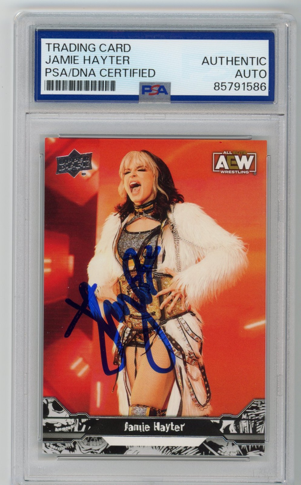 Signed Wrestling Card Auto Jamie Hayter 2023 Upper Deck AEW #51 PSA/DNA