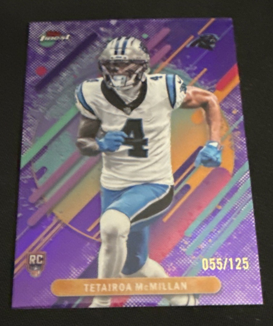 2025 Topps Finest Tetairoa McMillan Rare RC Purple Refractor #/125 Panthers