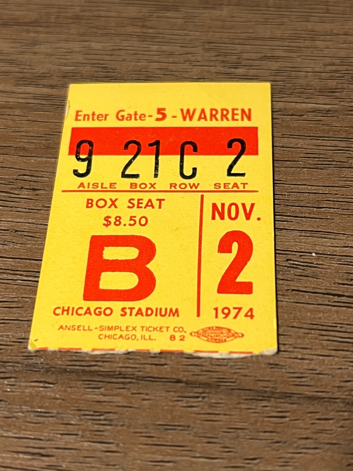VTG Concert Ticket Stub Elton John 11/2 1974 Elton John Chicago Stadium