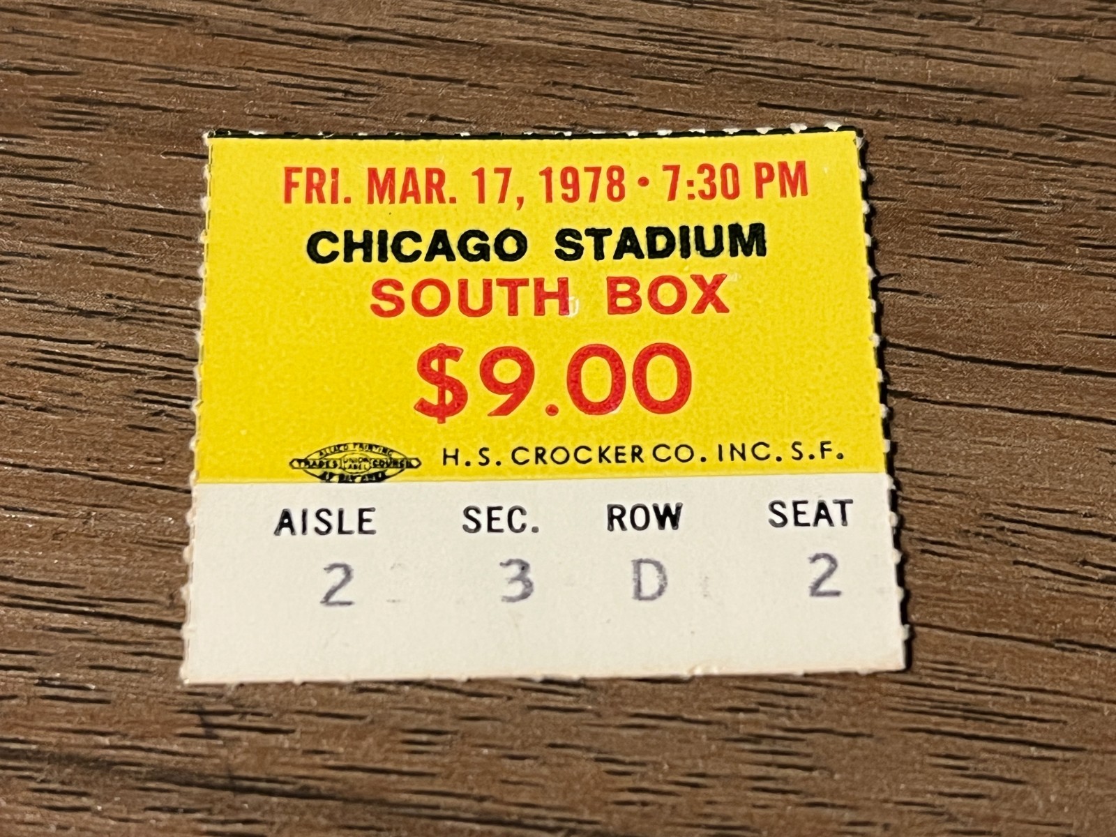 VTG Basketball Ticket Stub NBA 3/17 1978 New York Knicks v. Chicago Bulls