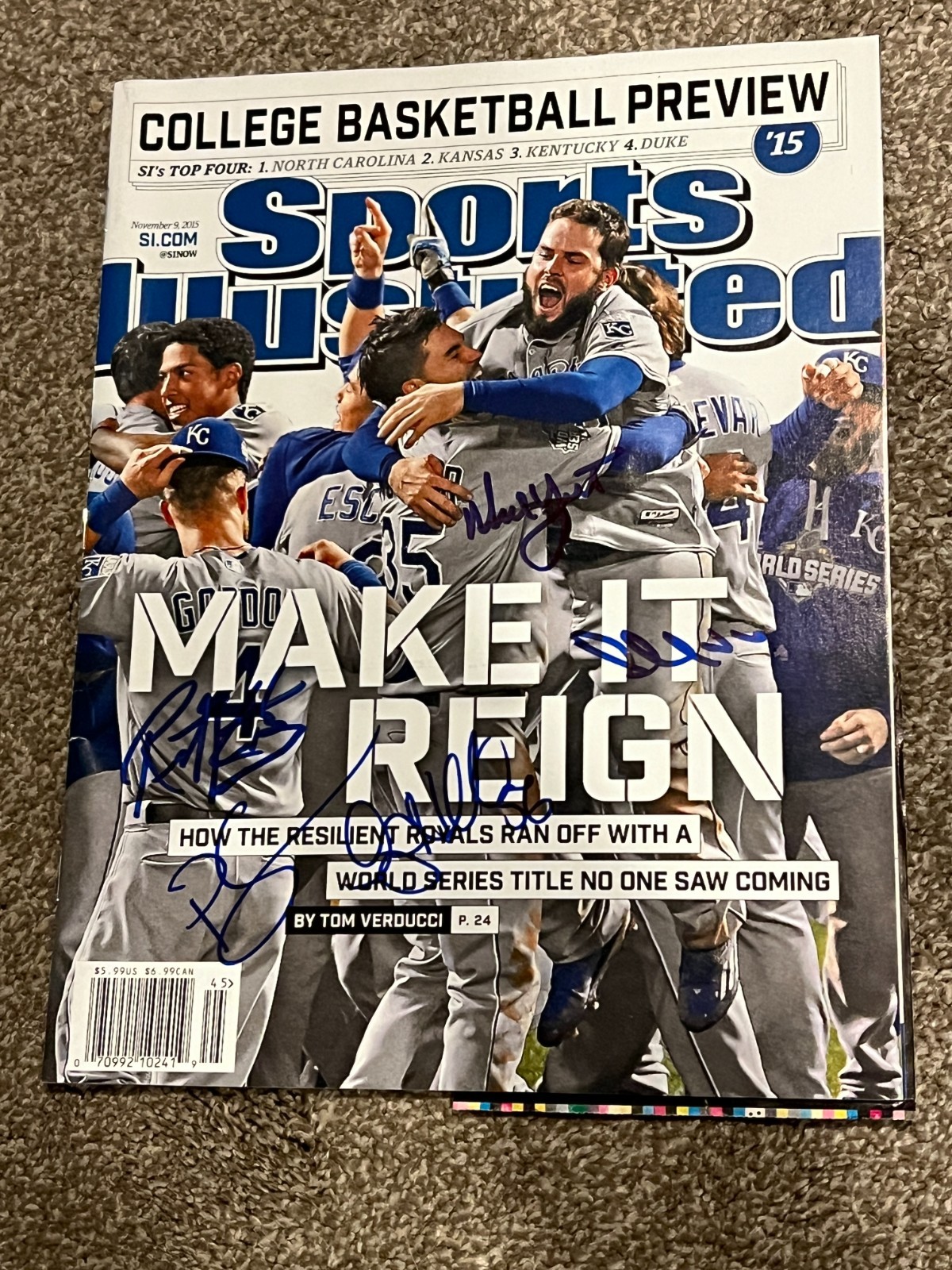 2015 WORLD SERIES SIGNED SPORTS ILLUSTRATED KANSAS CITY ROYALS NED YOST + MORE