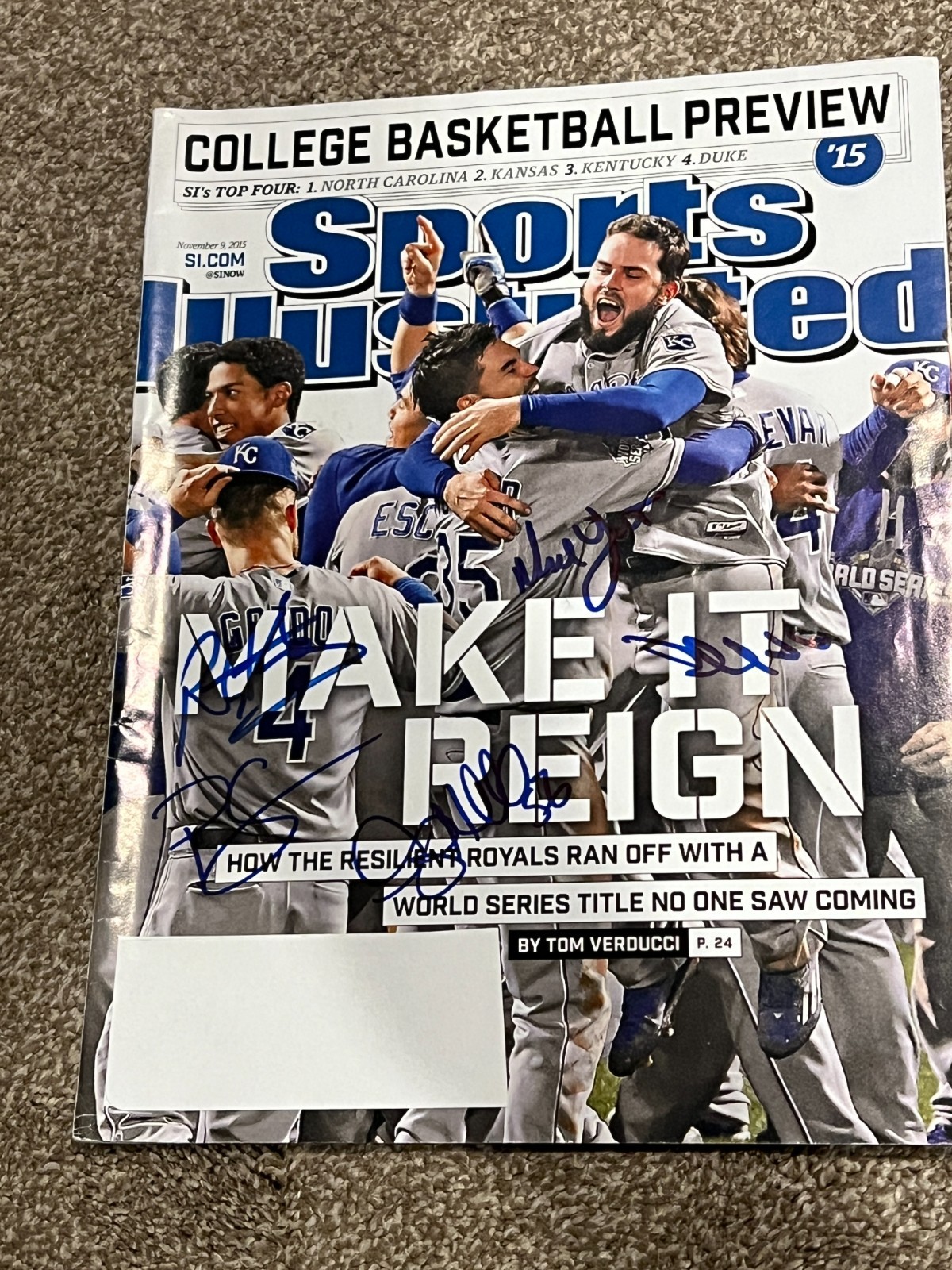 2015 WORLD SERIES SIGNED SPORTS ILLUSTRATED KANSAS CITY ROYALS NED YOST + OTHERS