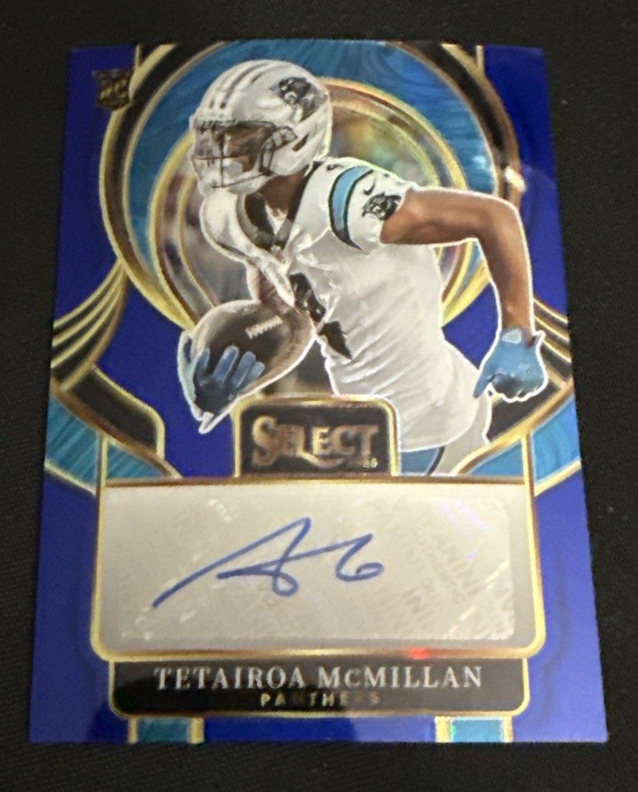 2025 Panini Select - Select Signatures Tetairoa McMillan Blue Prizm /99  RC