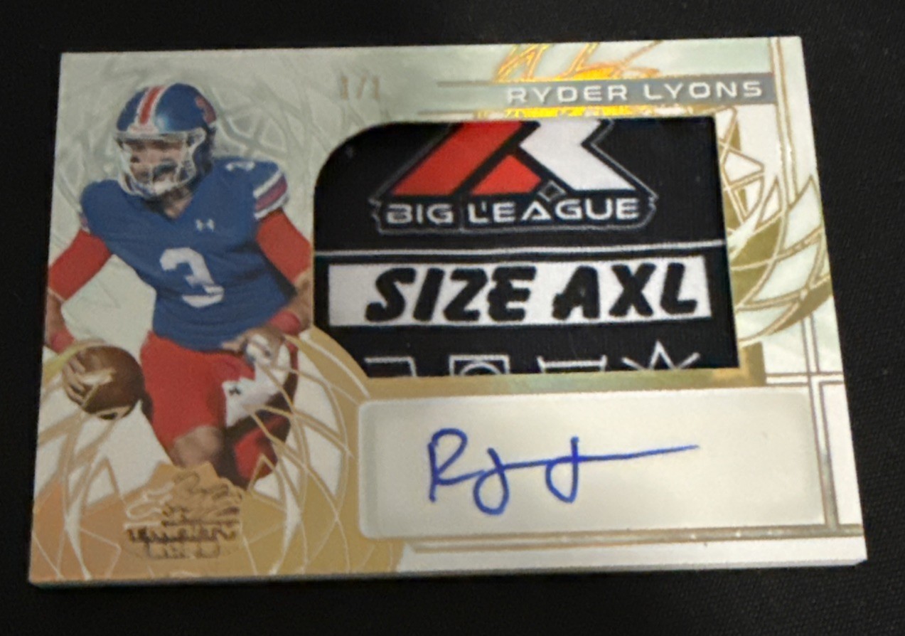 2025 Leaf Trinity RYDER LYONS Laundry TAG PATCH AUTO 1/1 BYU *SICK PATCH*