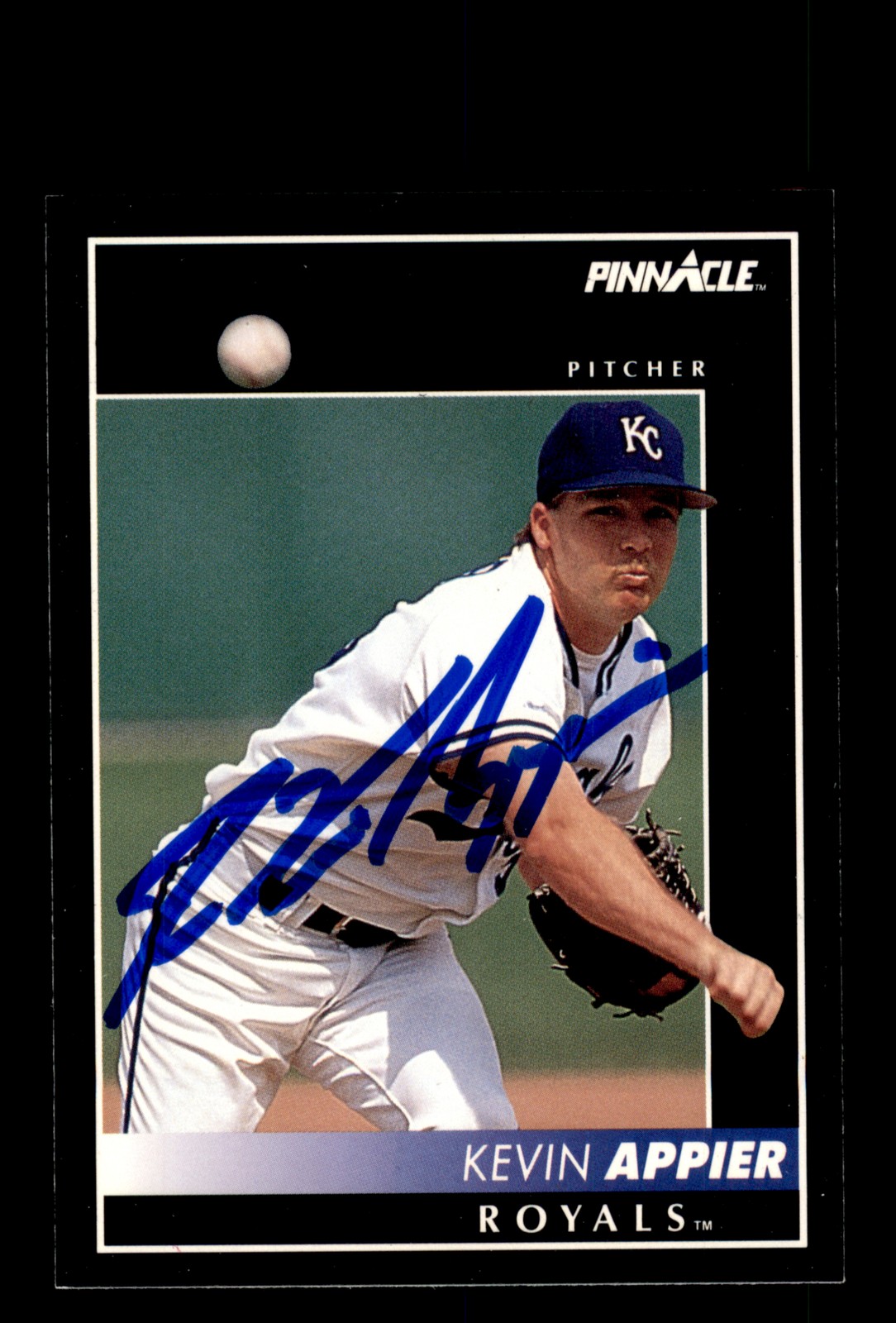 Signed Baseball Card Auto Kevin Appier 1992 Pinnacle #434 Kansas City Royals
