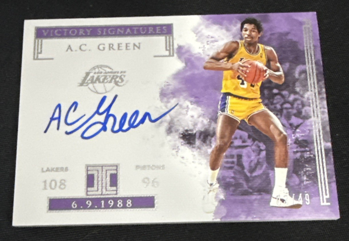 2018-19 Panini Impeccable A.C. Green Impeccable Victory Signatures Auto /49